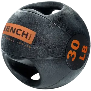 French Fitness Dual Grip Medicine Ball w/Handles 30 lb (New)