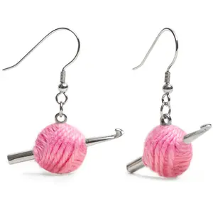Everything Crochet Earrings – Handmade Sterling Silver Crochet Jewelry – Cotton Yarn & Crochet Hook Earrings – Gift for Women, Crocheters & Yarn Lovers – Unique Crochet Accessories