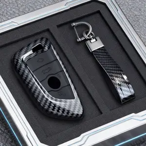 Bmw Car Key Cover, Abs Carbon Fiber Style, Fits Bmw Series 1 3 5 7, X1 X3 X4 X5, F10 F15 F16 F20 F30 F18 F25, M3 M4 Accessories