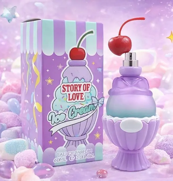 Story of Love 60ml/2.0fl.oz Sweet Dessert Ice Cream  60ml Fruity Floral Scent Long Lasting Women Fragrance glitter perfume