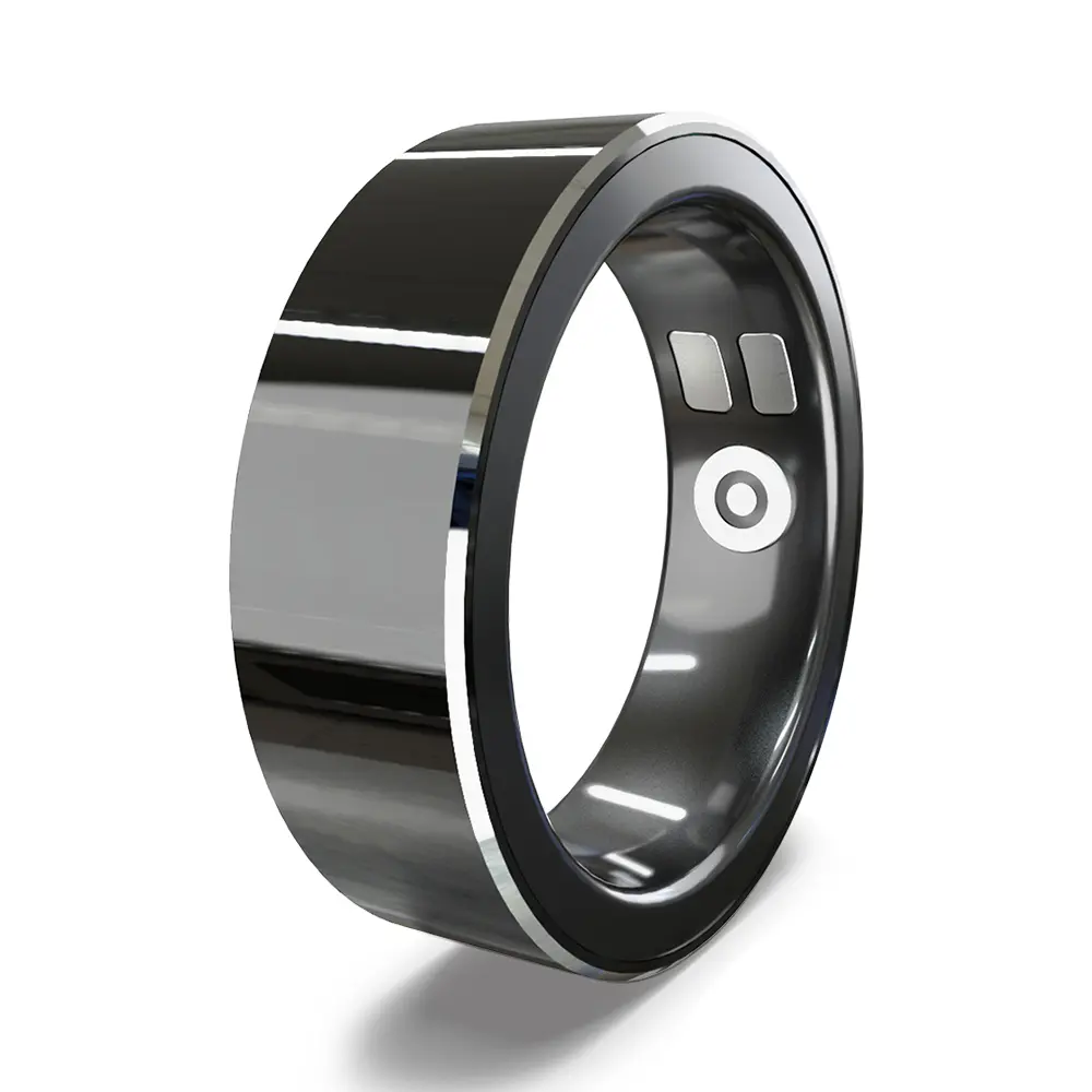 Black smart ring for both men and women,fitness tracking ring, IP67 waterproof, Activity/Sleep/Temperature Monitoring, Family Care Mode, Compatible with Android and iOS.
