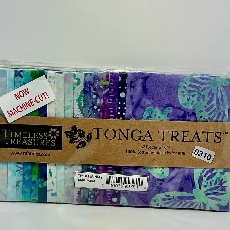 Tonga treats by Timeless 42 pcs 5”x5” mini treat    Batik Sku 0310 Mariposa