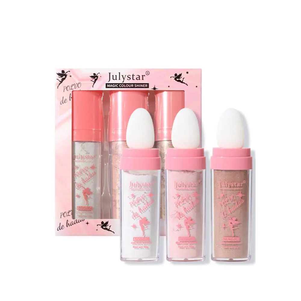 Highlighter Pen, Cosmetics Highlighter, Summer Long Lasting Shimmering Pearly Makeup Powder for Face & Body, Glitter Blush with Sponge Tip, Prismatic Glow Highlighter, Glowy Highlighter, Christmas Gift