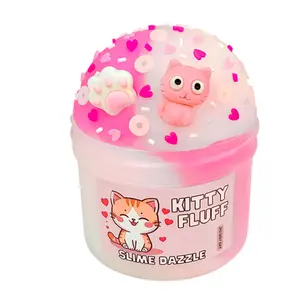 Slime Icee Kitty Fluff  8 Fl OZ Pink and White Made In USA Scented Beginner Friendly