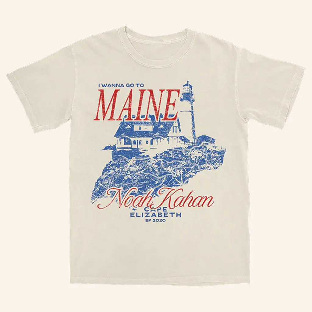 Noah Kahan Merch T-Shirt, Cape Elizabeth Shirt, I Wanna Go To Maine Tee, Indie Folk Music Shirt, Gift Ideas For Boyfriend