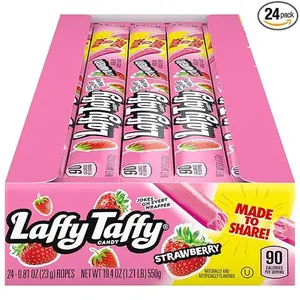 Laffy Taffy Rope Candy, Strawberry Flavor, 0.81 Ounce Ropes (Pack of 24)