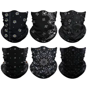 Venswell Black Neck Gaiter Series, Cover Mask for men and women, seamless bandana carnival mask scarf mask, balaclava, headband, turban, headwear