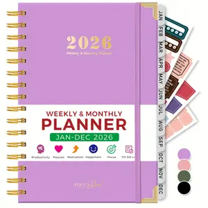 2026 Planner Calendar, Jan 2026 - Dec 2026 Weekly & Monthly Planner With Ruler, 12 Monthly Tabs, 4 Planning Stickers, Storage Pocket, Spiral Bound, Habit Tracker & To-Do List, 5.7" X 8.4"
