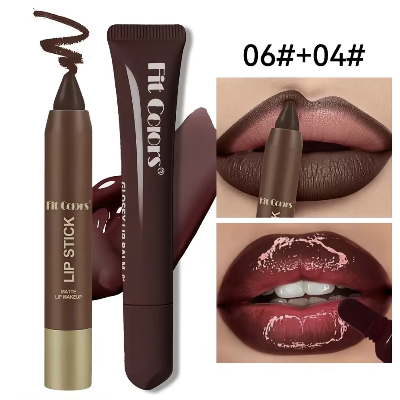 Fit Colors Lip Liner and Lip Oil Set, Makeup, Smooth Texture, Rich Color, Layerable, Hydrating, Versatile for Any Occasion, Moisturizing Gloss Lipgloss Lipstick Flawless Cosmetic Moisturizer Moisture Hydrate Glossy