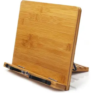 Book Stand, Adjustable Book Holder Tray and Page Paper Clips-Cookbook Reading Desk Portable  Hard-Wearing Lightweight Bookstand-Textbooks Books