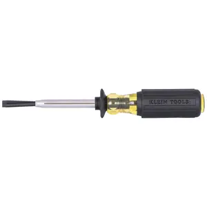Klein Tools 6013K Slotted Screw-Holding Screwdriver, 3/16-Inch Split-Blade Flat Head Driver, Positive Gripping Action, Cushion Grip Handle