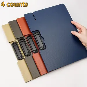 A4 File Folder with Clipboard, 4 Counts Portable Waterproof File Storage, File Folder for Nurse Office School Home Meeting