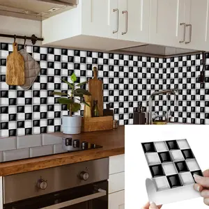 Waterproof Mosaic Wallpaper, Self-Adhesive Ceramic Tile Wall Decals, Durable Easy Install, Perfect for Kitchens Bathrooms Home Decor Projects