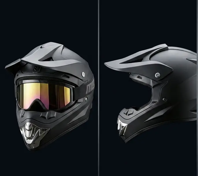 DOT Approved Full Face Motocross Helmet, Sporty ABS Plastic Durable Protective Gear for Adults with Integrated Visor for ATV and Bike Racing, Includes 3-Piece Gift Set, Dirtbike Helmet, Off Road Helmet
