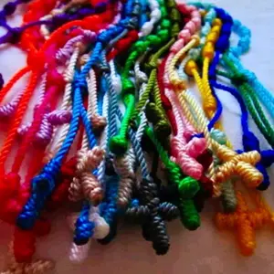 Beautiful Knotted Cord Rosary Bracelet Choose Your Favorite Color O/S Unisex in Vibrant Assorted Colors
