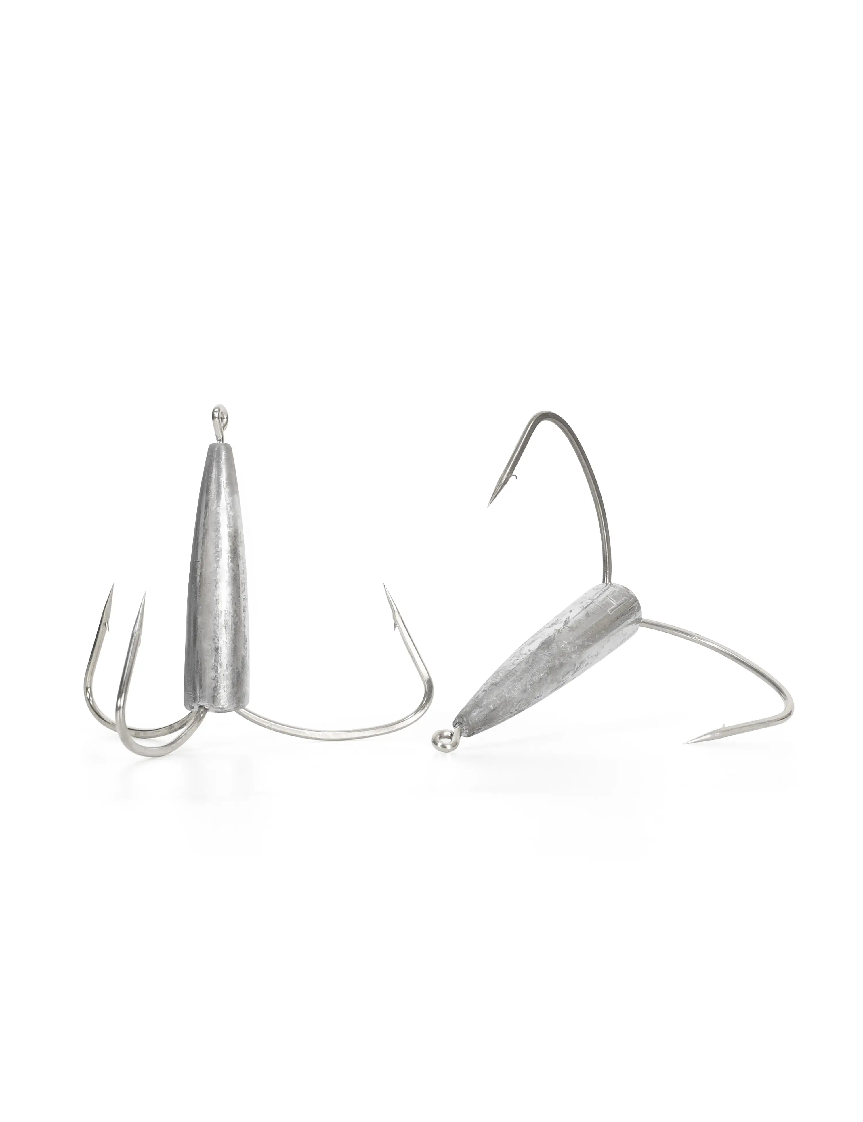 BLUEWING Weighted Treble Hooks 2pcs Snag Hooks High Carbon Steel Fishing Hook Bunker Snagging Hooks Saltwater Heavy Duty Treble Hooks