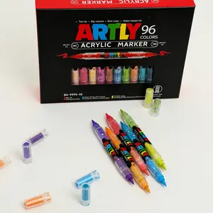 Dual-Color Acrylic Paint Markers, Brush Tip Double-Ended Pens for Rocks, Journaling & Art Supplies
