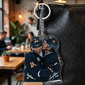Heated Rivalry Hollanov Inspired Acrylic Keychains Bag Charms, Romantic Kissing H0ck3y, Team Rozano Keychain