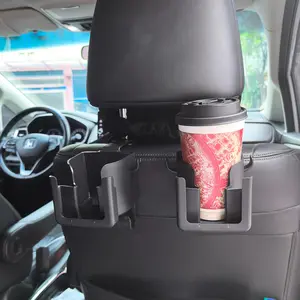 1 multifunctional car seat back storage rack with cup holder, mobile phone bracket and hook, suitable for most models, and can hold water bottles, milk tea bags, garbage bags and glasses, car storage backseat cups.