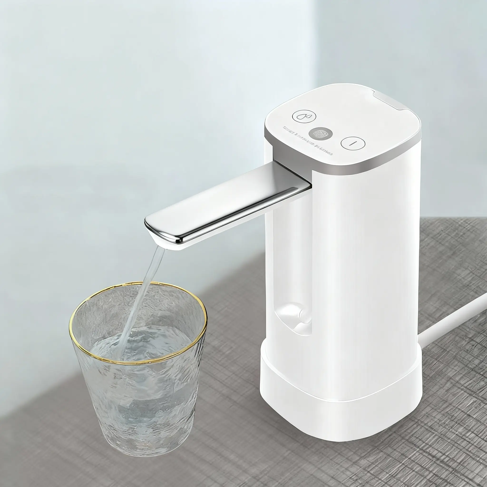 5-gal Auto Water Pump with Stand, 600ml Quantitative/Continuous Dispensing, Digital Display, USB-C Rechargeable, Auto-Folding Spout, Bottle Compatible for Kitchen, Desktop Use