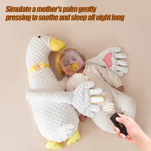 Baby Sleeping Pillow Big White Goose Patting Soother Animals Shaped Sleep Aid Calming Companion for Bedtime