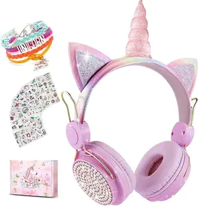 Unicorn  Headphones for , Ear  5.0 Over Ear Headphones with Microphone for Cellphone/iPad/Laptop/PC/TV/PS4/ One, Foldable Gaming Headset for Girls Teens  ()