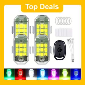 SEALIGHT High Brightness Strobe Lights RGB LED with Remote Control, 7 Color Rechargeable Waterproof Magnet Rock Lights Under Wheel for Cars, Trucks, Pickups, SUV, Spring Summer Gift，FathersDayGift