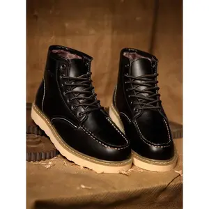 American Heritage Men's Moc-Toe Work Boots, Soft Toe, Premium Full-Grain Leather, Anti-Slip Wedge Sole, Eh Certified, Durable & Stable(Sheets)