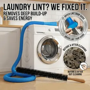 Dryer Vent Cleaner Kit 2 Pieces Vacuum Hose Attachment Lint Brush Universal Quick Lint Remover Deep Clean Improve Dryer Efficiency Lower Electric Bills#Summer Wins# Fathersdaygift