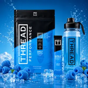 Thread Performance Daily Hydration for Teen Athletes - Potassium-First Hydration with Magnesium, Trace Minerals & B6 B12 - Sugar-Free Electrolyte - 15 Stick Packs