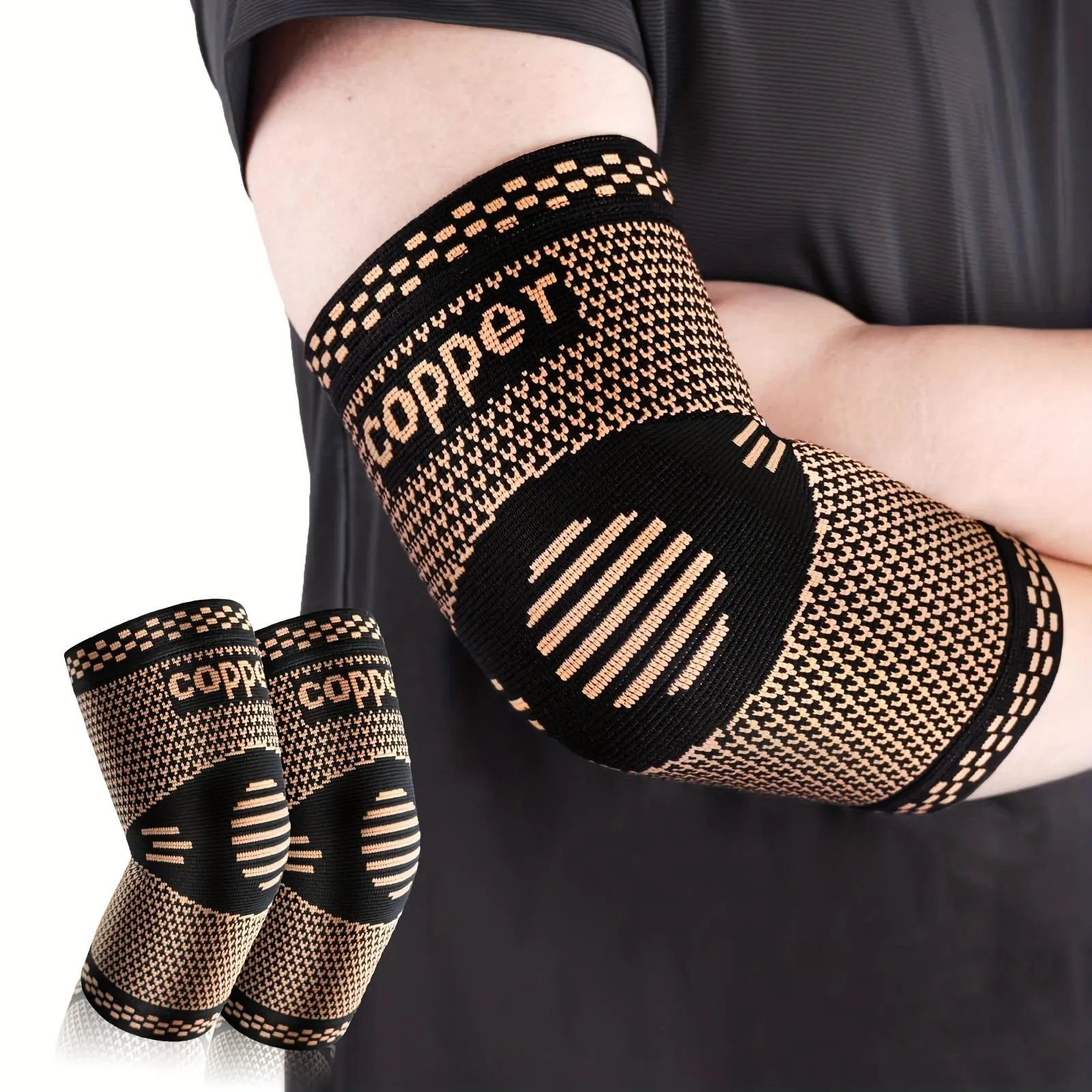Elbow Sleeve, 2 Counts Breathable Elbow Brace, Sports Protective Gear for Men & Women, Elbow Gear for Workout, Golfers, Tennis
