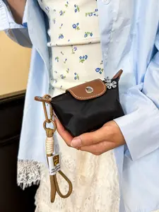 Women's Mini with Detachable Nylon Wristband, Zipper Closure, Decorative Bag, Wrist Strap Wallet, Christmas Gift, Suitable for Young Girls