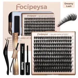 Focipeysa Dreamy Volume Lash Clusters | Ultra-Dense Waterproof Clusters Lashes | Long Lasting Beginner Friendly | D Curl DIY Cluster Lashes for Flawless Makeup | Salon-Level Volume Lash Extensions at Home
