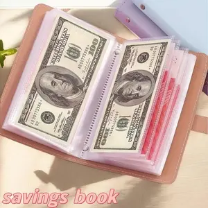 50 sheets/100 pages Clear Currency Sleeves, Paper Money World Currency Collection Binder Book, Portable Cash Holders, Bill Holders Money Protectors for Commemorative Banknote, Tickets, Stamp Collecting