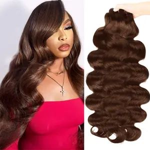 [NEW IN]#4 Chocolate Brown Body Wave Bundles Upgrade 15A Brazilian Hair Weave Bundles 100% Unprocessed Raw Straight Human Hair Weave Bundles Quick Weave Extensions 1 3 4 Bundles