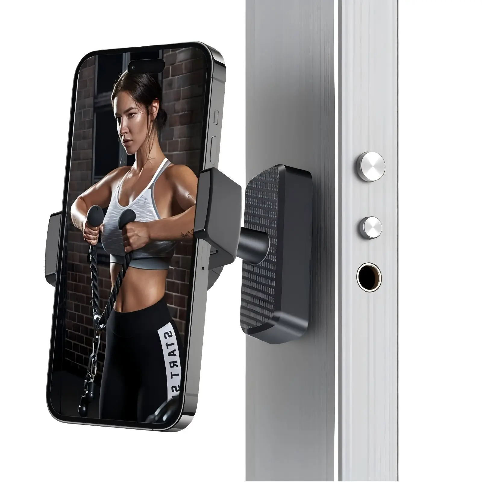 Magnetic Phone Holder for Gym - 360° Adjustable, Strong Portable Magnet Phone Mount for Workout Recording,  Installable Tripod and Fill Light, Phone Holder Gym Accessories for Men Women Compatible with All Smartphones 4.7-7"