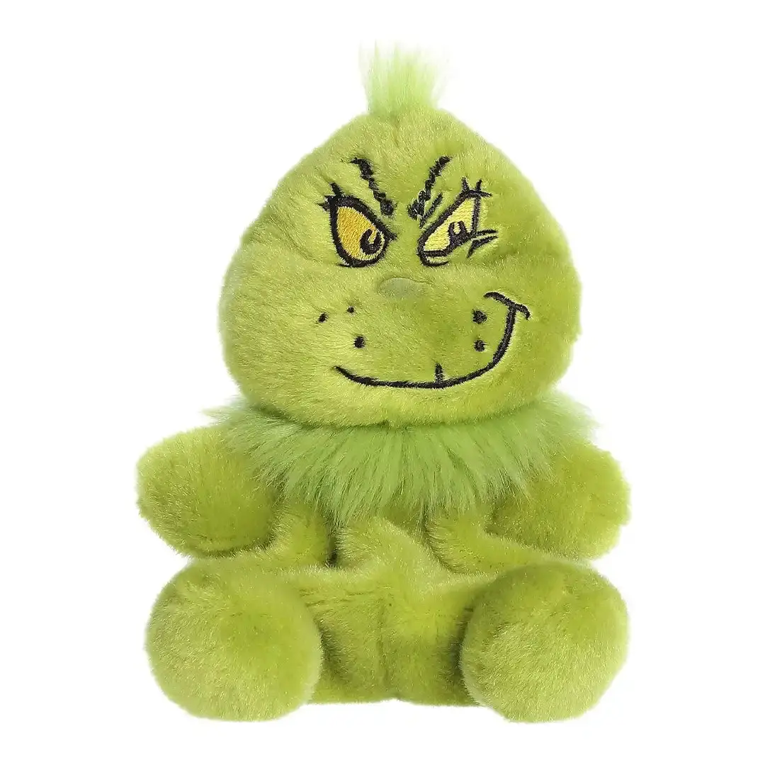 Aurora Whimsical Dr. Seuss 5" Palm Pals Interactive Grinch Smirk Stuffed Animal, Cute Stuffies, 4"x4"x4.5" Stuffed Animal Gifts for Gifting, 4" X 4" X 4.5"