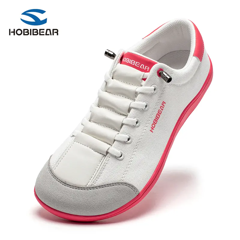 HOBIBEAR Women's Barefoot Wide Fit Canvas Slip-on Light Casual Trainers - 0 Drop, Comfortable Insoles, All Black Walking Shoes (Ideal Father's Day Gifts)