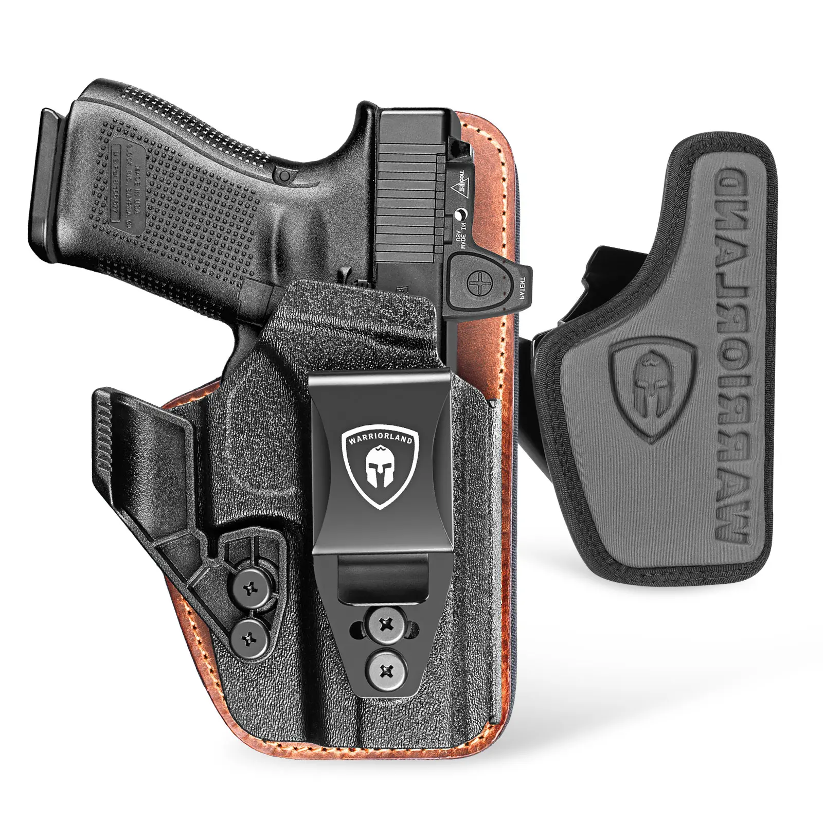WARRIORLAND IWB Hybrid Holster Fit Glock17/19/21/22/23/26/34 Gen 3-5,Glock 17/19/34 Gen 4-5 MOS,Glock 19X/44/45,Glock 31/32/33 Gen 3-4,Glock 26/45/47 Gen 5 MOS，PSA Dagger Compact 9mm, Ruger RXM,Shadow Systems MR920,Not fit Light, Right Hand,Competition