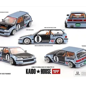 Kaido House x Mini GT 1:64 Honda Civic (EF) Kaido Roulette V1- Light Blue