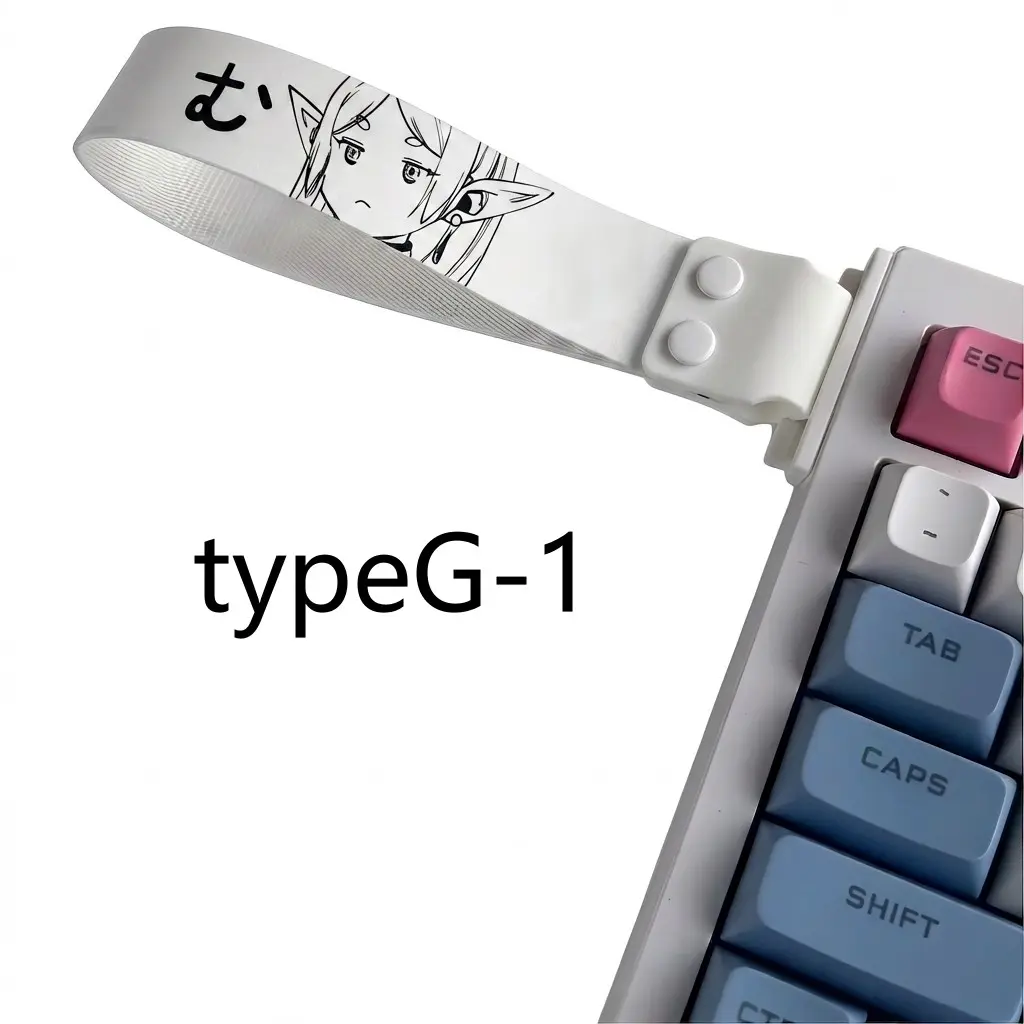 Anime Keyboard Ribbon, Cartoon Keycap Lanyard, Universal Detachable Decorative Strap, Anime Character Print, Keyboard Accessory Band