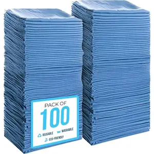 79185 Shop Towels 14”x12”, Blue, 100 Pack