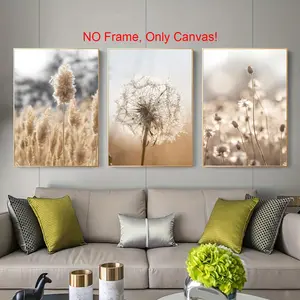 Dandelion Pattern Canvas Poster without Frame, 3 Counts/set Beautiful Dandelion Art Painting, Wall Art Decor for Home Living Room Bedroom Office