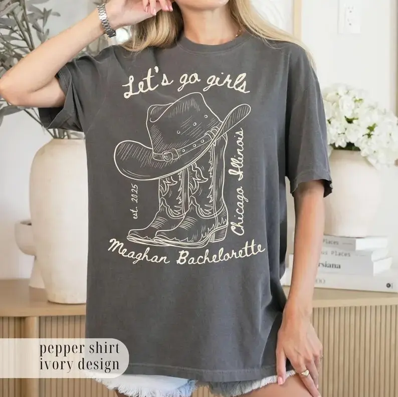 Let's Go Girls Comfort Colors/Gildan Shirt, Custom Western Bachelorette Shirt, Cowgirl Bride Tee, Personalized Nashville Bach Shirts, Matching Country Bridal Squad