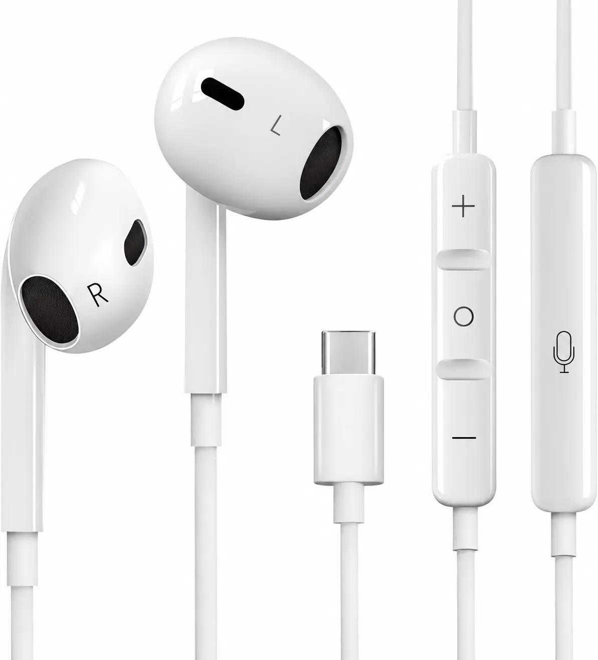Summerwins High Quality USB-C In-Ear Wired Electronic Earphones Earbud, Cable Phone Accessories with Mic, Volume Control, HiFi Stereo, Noise Isolation, Handsfree Control for Phone 17/17 Pro/16/15, Samsung S25/S24/S23, Pixel 10/9, OnePlus & USB-C Devices,t