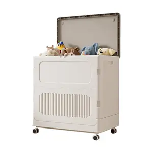 GARVEE - Large plastic storage containers with lids, 123L foldable and durable, storage organizer boxes, wheeled baskets, storage organizer