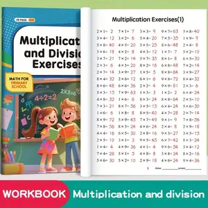 Durable Arithmetic Practice Book for Kids, 48 Pages Math Workbook, Math Worksheets for Grade 3, 4 & 5, Multiplication Division Exercises, Home School Use, Learning Aids, Arithmetic Skills