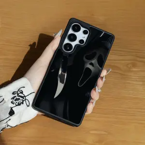 Ghostface (Scream) with Knife Matte Magnetic Phone Case – Durable & Easy Magnetic Attachment for Samsung S23 FE/S24/S25 Ultra/A36 Fingerprint Cellphone