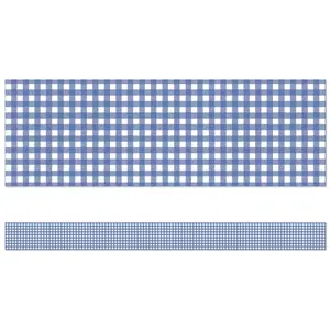 Blue Gingham Straight Bulletin Board Borders