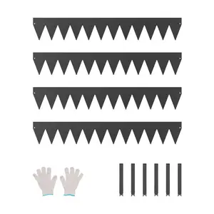 fathersdaygift VEVOR Steel Landscape Edging, 4 Packs 40x 6 in Rust-Resistant Metal Landscape Edging, Bendable Garden Edging Border, Heavy Duty Lawn Edging, Easy-to-Install, Flower Bed Yard Pathway Divider Black